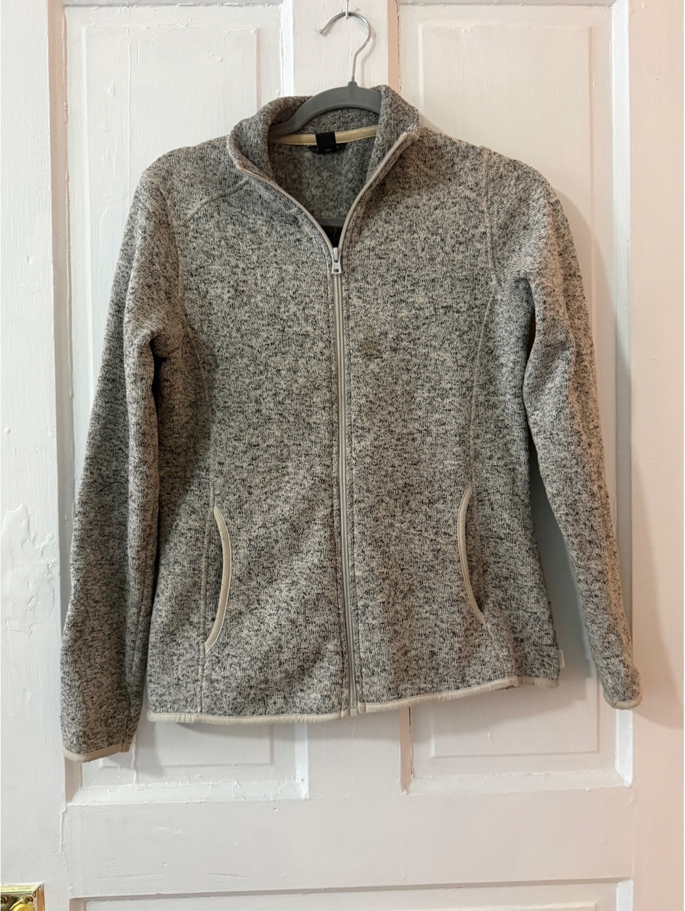 Eddie Bauer Size Small Women’s Gray Marled Full Zip Fleece Jacket Pockets